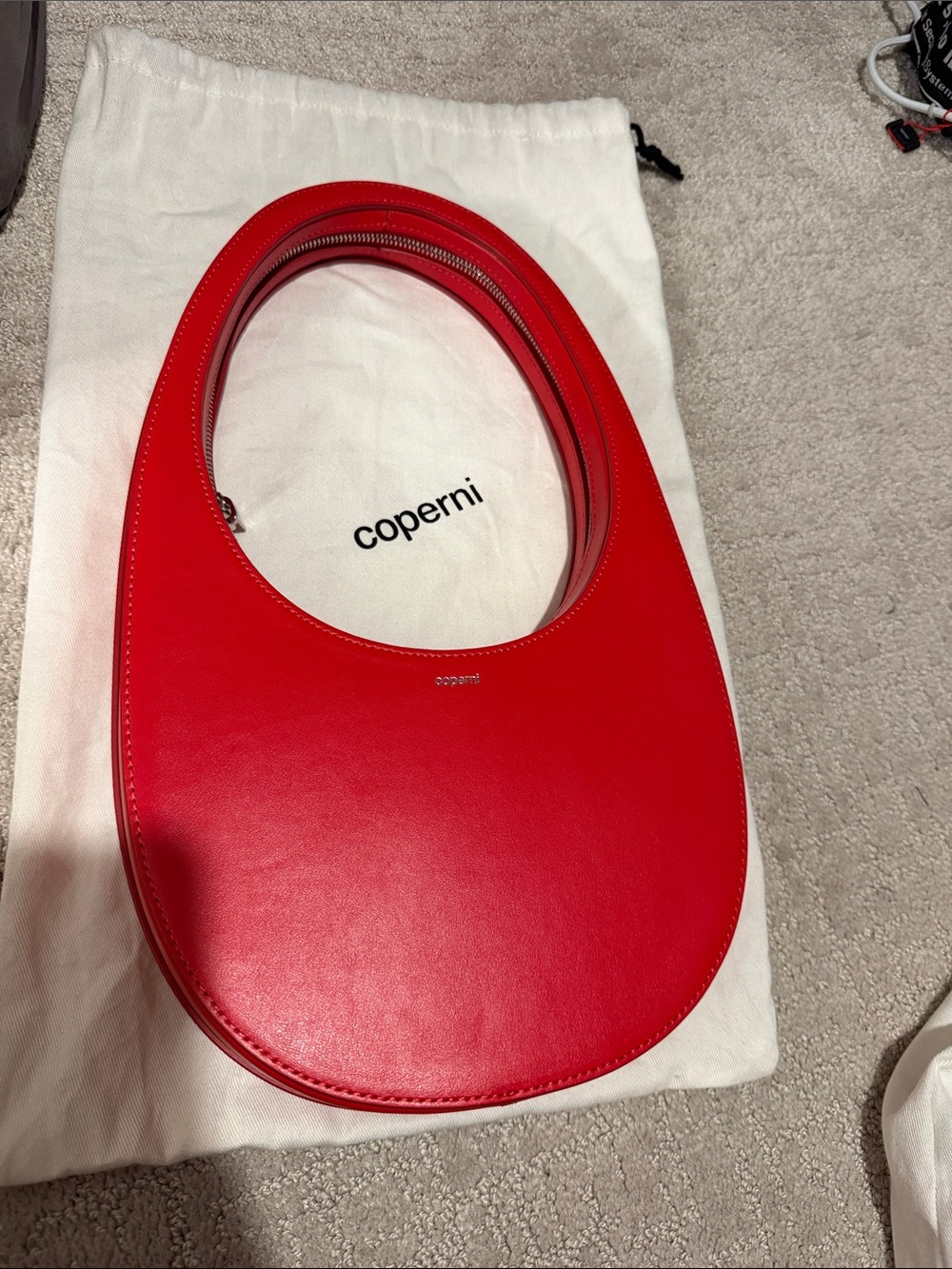 Coperni Red Crescent Leather Shoulder Bag - Picture 2 of 9